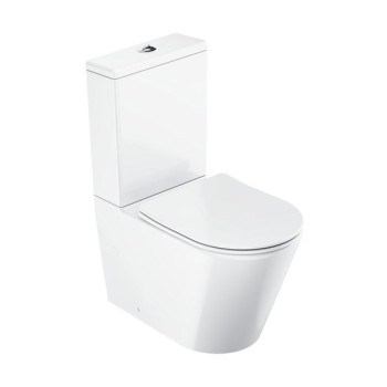 Tualetes pods Ravak Elegant ar RimOffar SoftClose vāku Balts