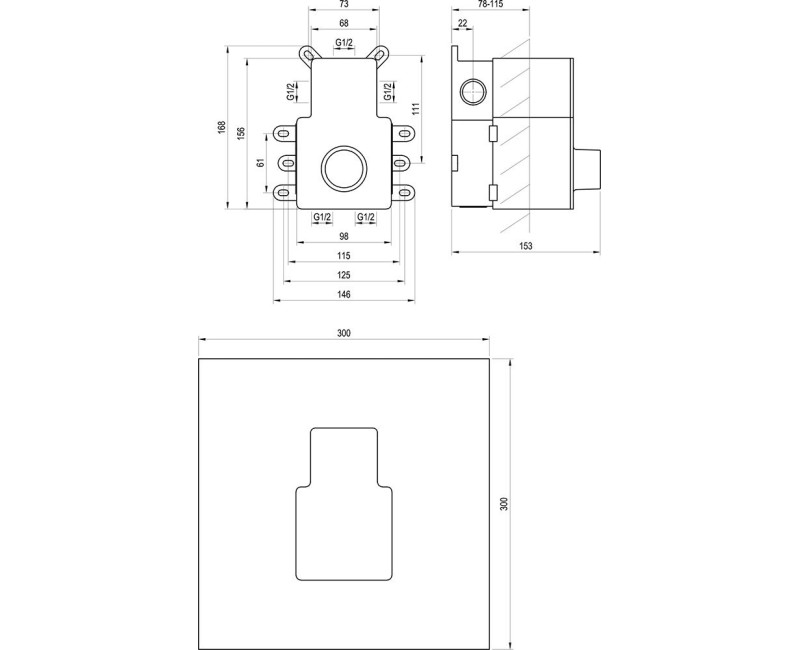 Įmontuojamas modulis Ravak ESPIRIT RB 07F.50 R-box Vertical O2/O3