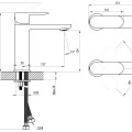 Izlietnes maisītājs Ravak Chrome CR II 014.20BL 175 mm melns