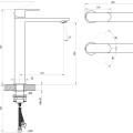 Izlietnes maisītājs Ravak Chrome CR II 015.20BL mm  Melns