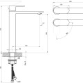 Izlietnes maisītājs Ravak Chrome CR II 015.21BL  BeCool 300 mm  Melns