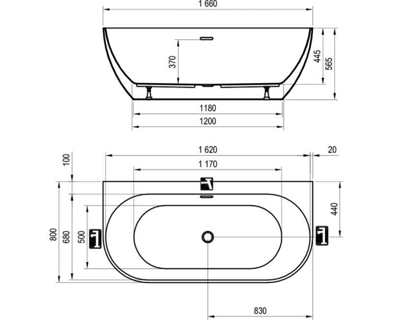 Ravak Свободно стоящая ванна FREEDOM W 166x80 cm