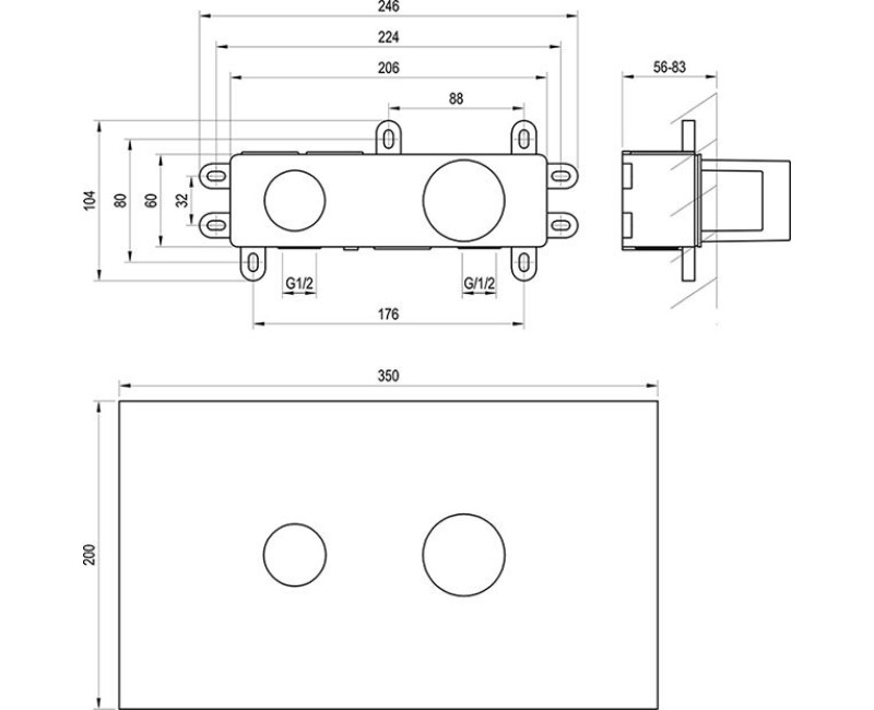 Zemapmetuma modulis Ravak ESPIRIT RB 07B.50 R-BOX