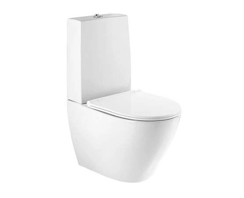 Tualeto bakelis Sanindusa Sanlife Rimfree su Soft Close Clipoff dangčiu, Baltas