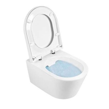 Подвесной унитаз Sanindusa Urb.y 48 Rimfree с крышкой Soft Close Easyclip Slim, Белый