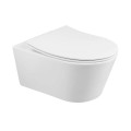 Pakabinamas Tualeto Podas Sanindusa Urb.y 52 Rimfree su Soft Close Easyclip Slim dangčiu, Baltas
