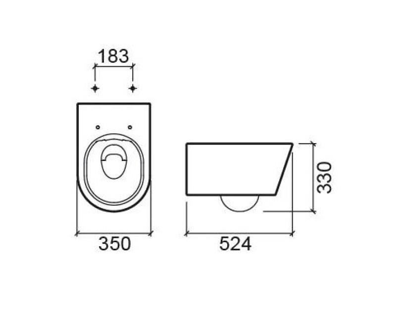 Pakabinamas Tualeto Podas Sanindusa Urb.y 52 Rimfree su Soft Close Easyclip Slim dangčiu, Baltas
