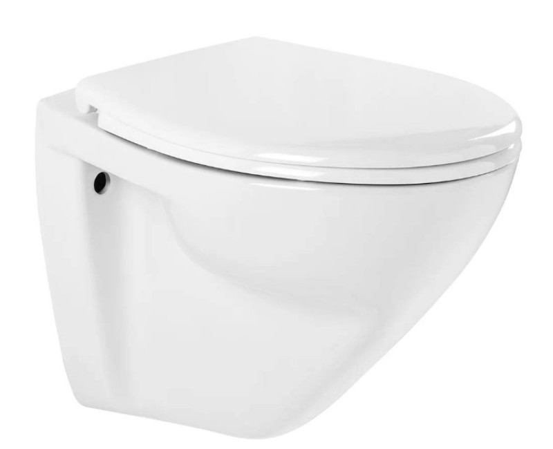 Tualetes poda komplekts Geberit Duofix  ar Sanindusa Cetus 52 Rimfree podu, Soft Close easyclip vāks, Hromētu matēta poga Delta01