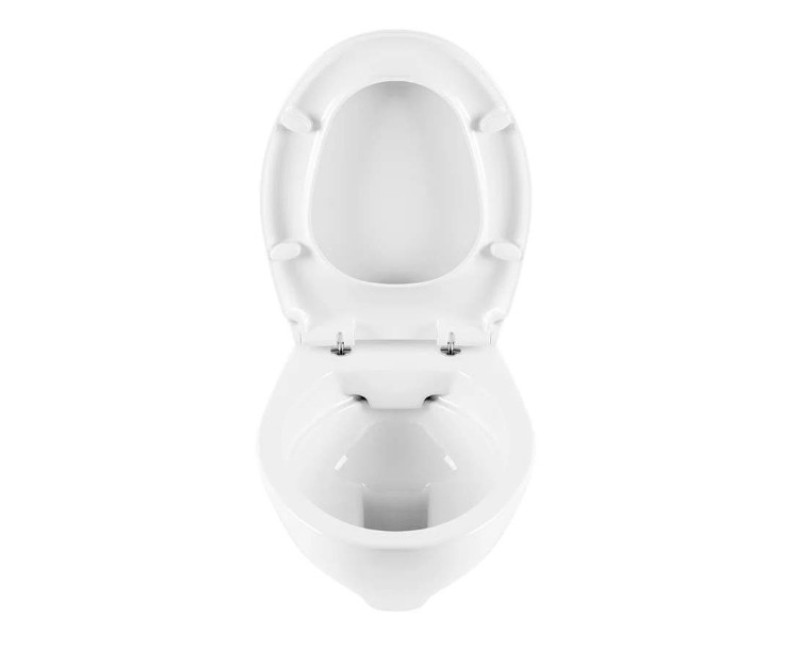 Tualetes poda komplekts Geberit Duofix  ar Sanindusa Cetus 52 Rimfree podu, Soft Close easyclip vāks, Hromētu matēta poga Delta01
