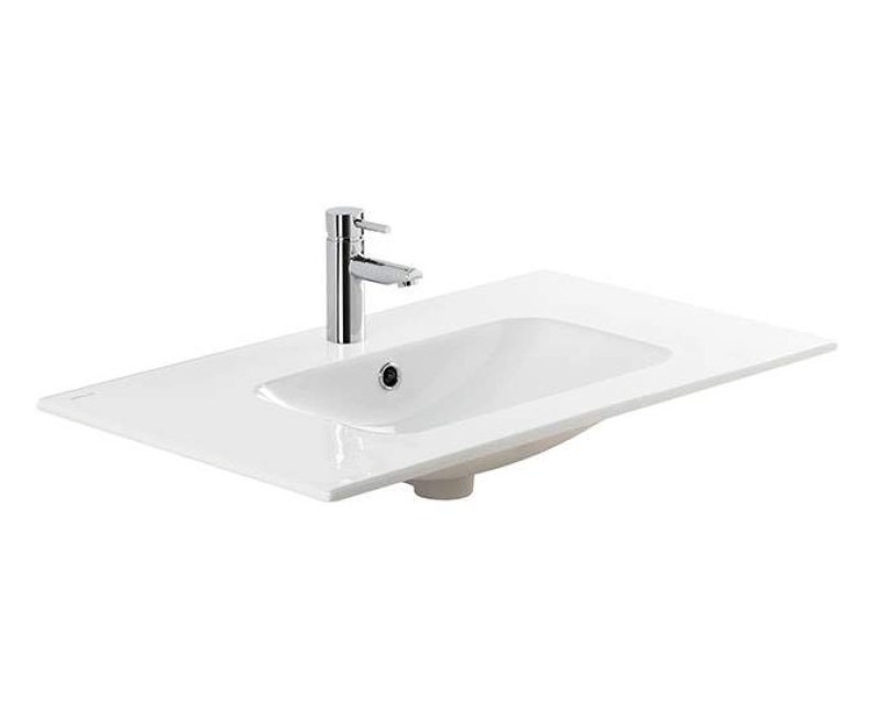 Vannas istabas mēbeļu komplekts Sanindusa ÁREA Plus-2 80cm Skapītis ar izlietni + Spogulis, Balts