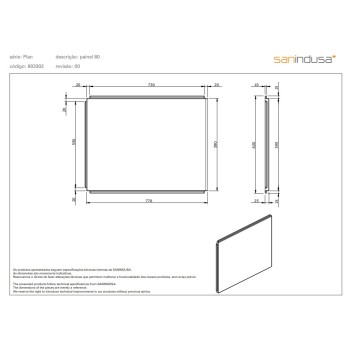 Vannas panelis Sanindusa Plan 80cm Balts