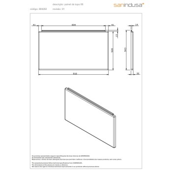 Vannas panelis Sanindusa 90cm Balts