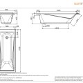 Ванна Sanindusa Easy 170x75см на ножках, Белый