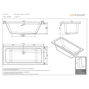 Vonia Sanindusa Plan Akrilo 170x75cm Balta