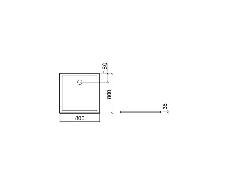 Dušas paliktnis Sanindusa StepIn Anti-Slip, 80x80x3.5 cm, keramika, melns, 107520064AD
