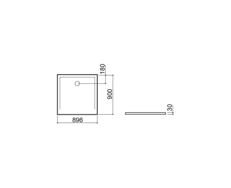 Dušo padėklas Sanindusa StepIn, 90x90x3 cm, keramika, balta, 107530004