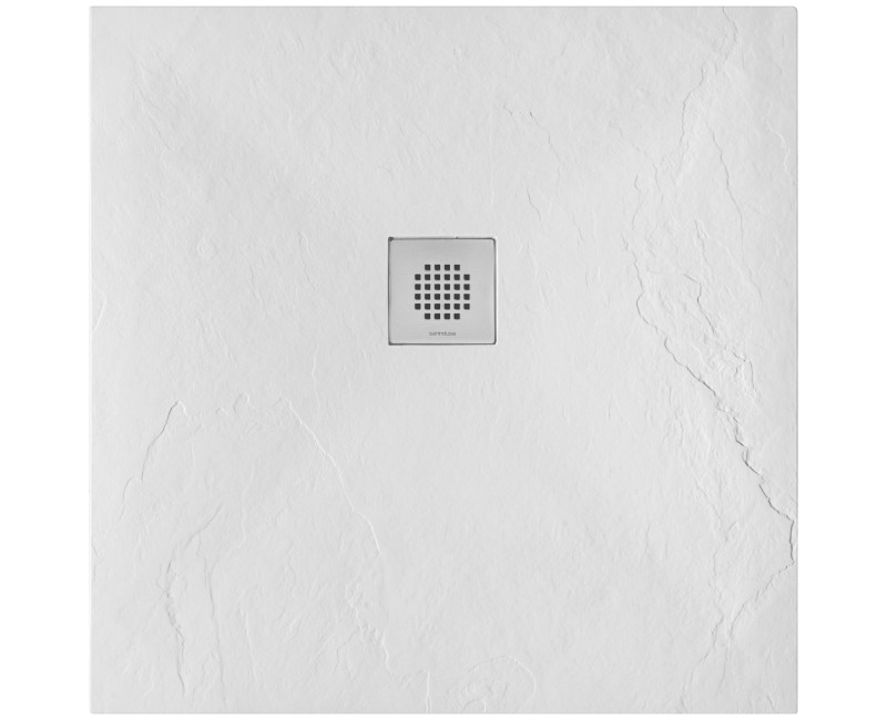 Dušas paliktnis Sanindusa Marina, 90x90x2.8 cm, akmens masa, balts, 9509009010