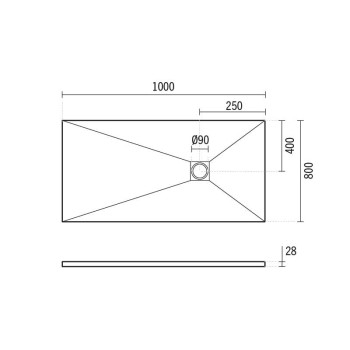 Душевой поддон Sanindusa Marina, 100x80x2,8 см, Каменная масса, бежевый, 9510008012