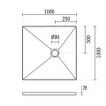 Душевой поддон Sanindusa Marina, 100x100x2,8 см, Каменная масса, белый, 9510010010