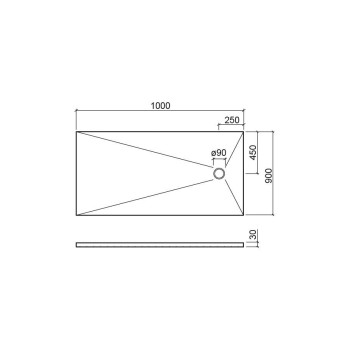 Душевой поддон Sanindusa Marina Plus, 100x90x3 см, Каменная масса, бежевый, 9610009002