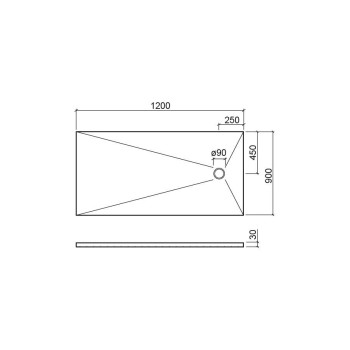 Душевой поддон Sanindusa Marina Plus, 120x90x3 см, Каменная масса, бежевый, 9612009002