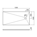 Душевой поддон Sanindusa Marina Plus, 120x100x3 см, Каменная масса, бежевый, 9612010002