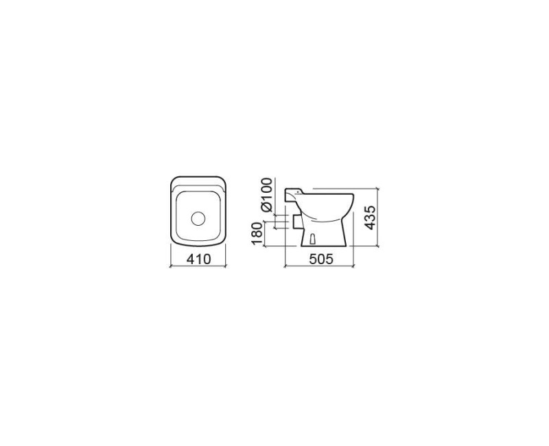Slimnīcas izlietne Sanindusa WCcare 505x410x435 mm, 118610004