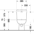 Tualetas Duravit D-Code WC kompaktiškas, (be rezervuaro) paslėpti prijungimai, be dangčio