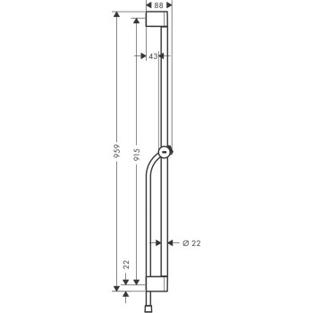 Dušas stienis Hansgrohe Unica Pulsify 95cm ar 1600mm vadu, hroms