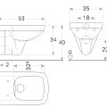 Piekaramais Tualetes pods Geberit Selnova Square kvadrātveida Rimfree