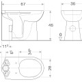 Дно унитаза Geberit Selnova Comfort для людей с ограниченными возможностями передвижения, высота 46см