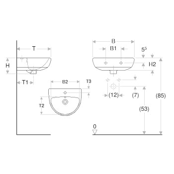 Раковина для ванной комнаты Geberit Selnova 45x37см