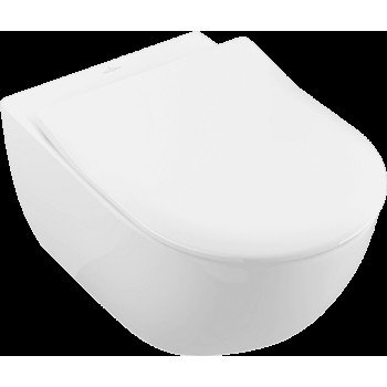 Pakabinamas tualeto puodas Villeroy & Boch Subway 2.0 komplektas, su DirectFlush, baltas, CeramicPlus, su dangčiu