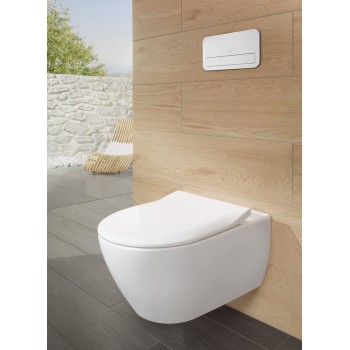 Pakabinamas tualeto puodas Villeroy & Boch Subway 2.0 komplektas, su DirectFlush, baltas, CeramicPlus, su dangčiu