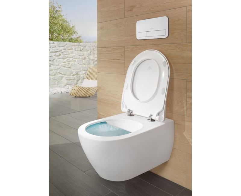 Pakabinamas tualeto puodas Villeroy & Boch Subway 2.0 komplektas, su DirectFlush, baltas, CeramicPlus, su dangčiu