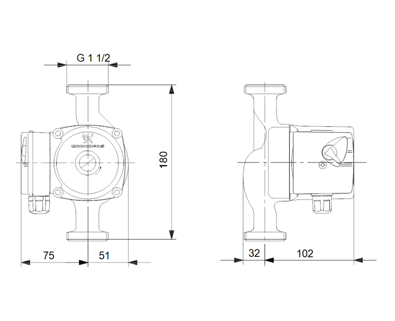 Cirkulācijas sūknis Grundfos UPS 25-40 N 180