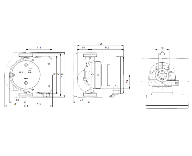 Cirkulācijas sūknis Grundfos MAGNA1 25-100