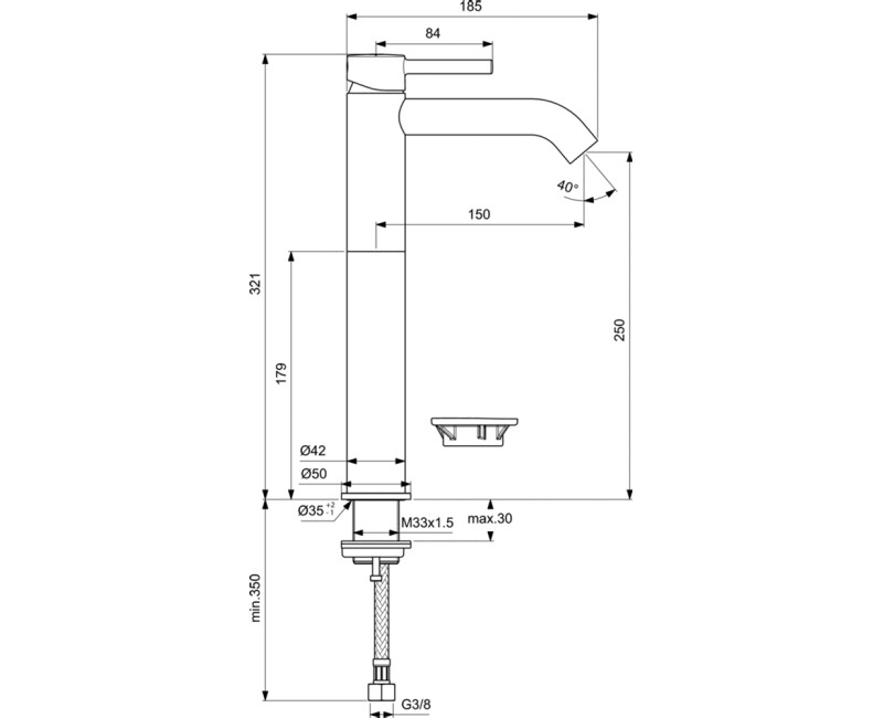 Ideal Standard CERALINE vonios praustuvo maišytuvas