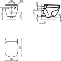 Подвесной унитаз Ideal Standard Комплект унитаза TESI AquaBlade® с сиденьем Soft-Close