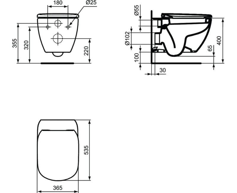 Подвесной унитаз Ideal Standard Комплект унитаза TESI AquaBlade® с сиденьем Soft-Close