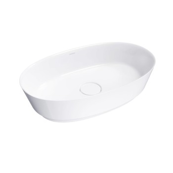 Раковина для ванной комнаты Omnires NEO M+, 60 × 36 cm, на столешницу, без перелива, глянцевый белый, NEOUNBP