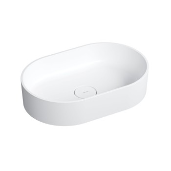Раковина для ванной комнаты Omnires OVO M+, 55 × 36 cm, на столешнице, без перелива, матовая белая, OVOUNBM