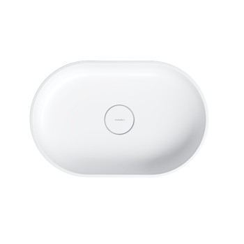 Раковина для ванной комнаты Omnires OVO M+, 55 × 36 cm, на столешнице, без перелива, матовая белая, OVOUNBM