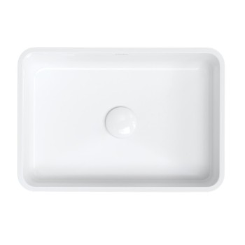 Раковина для ванной комнаты Omnires PARMA M+, 50 × 35 cm, на столешнице, без перелива, глянцевый белый, PARMAUNBP