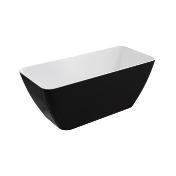 Vonia Omnires PARMA M+, akmens masės, pastatoma, 159 × 70, 5 cm, be perpildymo, blizgi balta / blizgi juoda, PARMAWWBCP