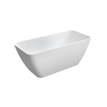 Ванна Omnires PARMA M+, из литого камня, отдельно стоящая, 159 × 70, 5 cm, без перелива, глянцевый белый, PARMAWWBP