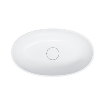 Раковина для ванной комнаты Omnires SHELL M+, 60 × 35 cm, на столешницу, без перелива, матовая белая, SHELLUNBM