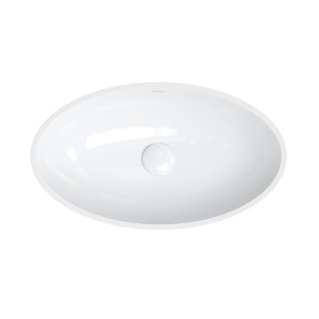 Раковина для ванной комнаты Omnires SIENA M+, 60 × 35 cm, на столешнице, без перелива, глянцевый белый, SIENALUNBP