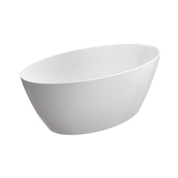 Ванна Omnires SIENA M+, каменная масса, отдельностоящая, 160, 5 × 80, 5 cm, без перелива, глянцевый белый, SIENAWWBP