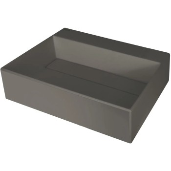 Vannas istabas izlietne Deante CORREO granīta uz virsmas ANTHRACITE METALLIC, 500x400mm Antarcīts